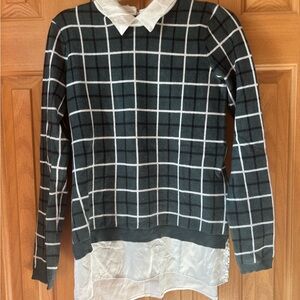 Plaid Black and White Sweater